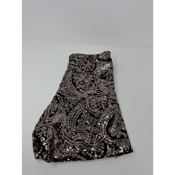2B Bebe Y2kShorts Womens Small Gold Sequin Stretch Pull On Mini Party Cocktail - Picture 3 of 6